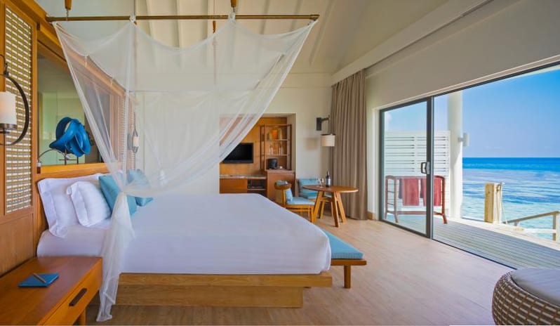 Centara Grand Island Maldives - Club Sunset Overwater Pool Villa - Full Sea View from the Bedroom